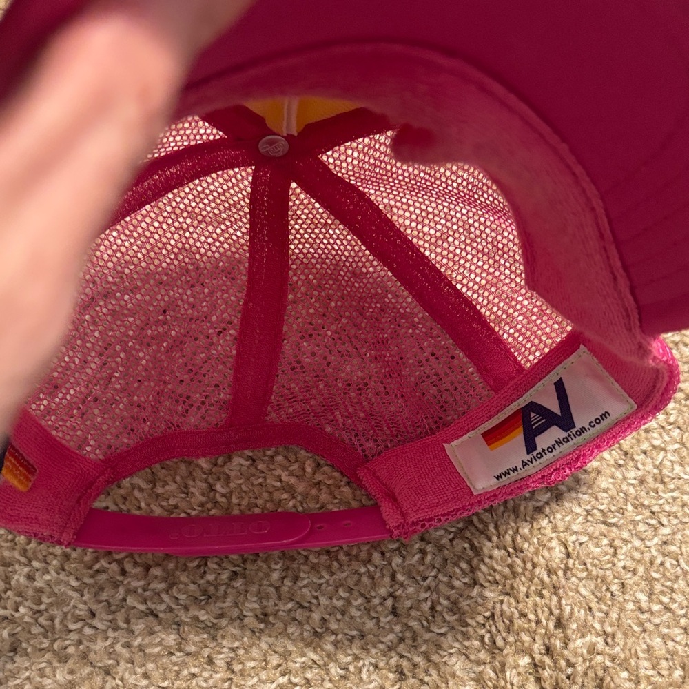 Aviator Nation Pink and White Lightning Bolt Hat - Picture 10 of 10